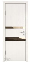 ШИ дверь DO-612 Белый ясень/зеркало Бронза