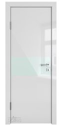 Дверь межкомнатная DO-501 Серый глянец/стекло Белое