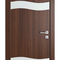 Дверь межкомнатная DO-503 Орех тисненый/Снег
