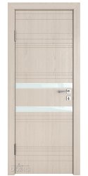 Дверь межкомнатная DO-515 Ясень капучино/стекло Белое