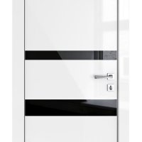 ШИ дверь DO-612 Белый глянец/стекло Черное