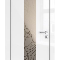 Дверь межкомнатная DO-510 Белый глянец/вставка Веста