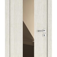 ШИ дверь DO-610 Белая лиственница/зеркало Бронза