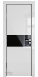 Дверь межкомнатная DO-501 Серый глянец/стекло Черное