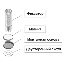 Дверной ограничитель магнитный скрытый серый VERUM MOD 1