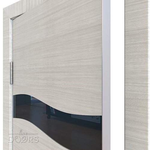 Дверь межкомнатная DO-503 Ива светлая/стекло Черное