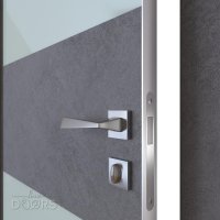 ШИ дверь DO-608 Бетон темный/стекло Белое