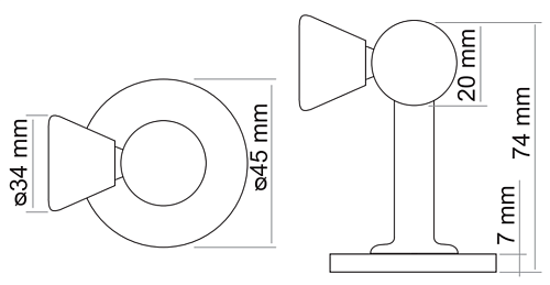 Дверной ограничитель магнитный MDS-3 PC