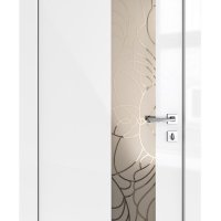 Дверь межкомнатная DO-504 Белый глянец/вставка Веста
