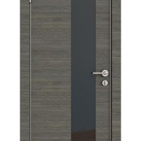 ШИ дверь DO-604 Ольха темная/стекло Черное