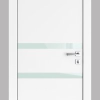 Дверь межкомнатная DO-513 Белый бархат/стекло Белое