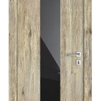 ШИ дверь DO-610 Рустик натуральный/стекло Черное