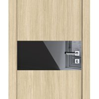 ШИ дверь DO-601 Дуб светлый/стекло Черное
