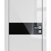 Дверь межкомнатная DO-509 Серый глянец/стекло Черное