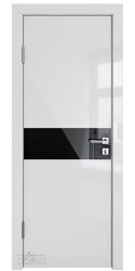 Дверь межкомнатная DO-509 Серый глянец/стекло Черное