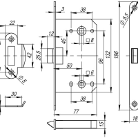 Защелка бесшумная сантехническая 1895P BL