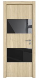 Дверь межкомнатная DO-508 Дуб светлый/стекло Черное