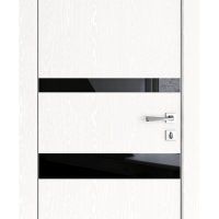 Дверь межкомнатная DO-512 Жемчуг/стекло Черное