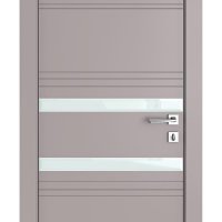 Дверь межкомнатная DO-515 Серый бархат/стекло Белое