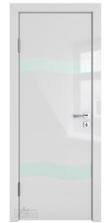 Дверь межкомнатная DO-502 Серый глянец/стекло Белое