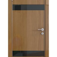 Дверь межкомнатная DO-502 Анегри темный/стекло Черное