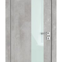 ШИ дверь DO-604 Бетон светлый/стекло Белое
