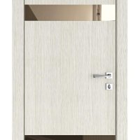 Дверь межкомнатная DO-502 Белая лиственница/зеркало Бронза