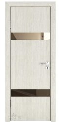 Дверь межкомнатная DO-502 Белая лиственница/зеркало Бронза