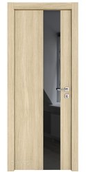 ШИ дверь DO-604 Дуб светлый/стекло Черное