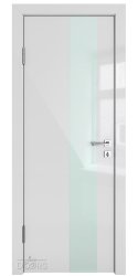 Дверь межкомнатная DO-504 Серый глянец/стекло Белое
