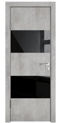 ШИ дверь DO-608 Бетон светлый/стекло Черное