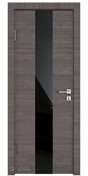 Дверь межкомнатная DO-510 Ольха темная/стекло Черное