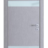 Дверь межкомнатная DO-502 Металлик/стекло Белое