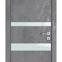 Дверь межкомнатная DO-512 Бетон темный/стекло Белое
