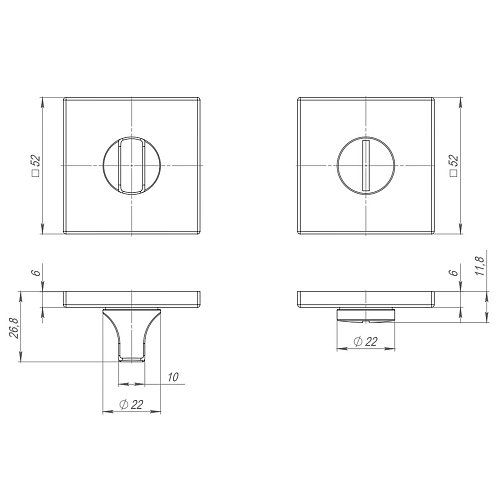 Ручка Punto (Пунто) поворотная BK6.K.ARC.Q52 (BK6 ARC) BL-24 черный