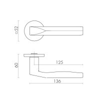 Ручка Fuaro (Фуаро) раздельная R.SLR52.PRIZMA SSG-39 сатинированное золото