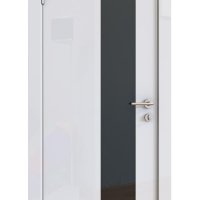 Дверь межкомнатная DO-504 Белый глянец/стекло Черное