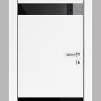 Дверь межкомнатная DO-502 Белый бархат/стекло Черное