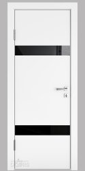 Дверь межкомнатная DO-502 Белый бархат/стекло Черное