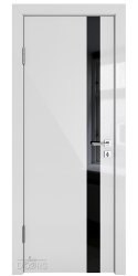 Дверь межкомнатная DO-507 Серый глянец/стекло Черное