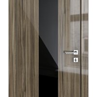 Дверь межкомнатная DO-510 Сосна глянец/стекло Черное