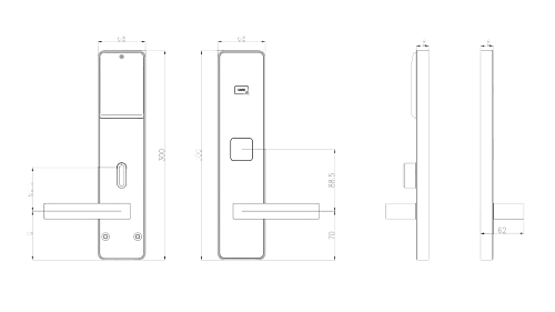 Электронный гостиничный онлайн замок HSU-9953BT-TH