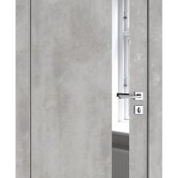 ШИ дверь DO-607 Бетон светлый/Зеркало