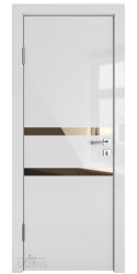 Дверь межкомнатная DO-513 Серый глянец/зеркало Бронза