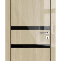 Дверь межкомнатная DO-513 Анегри светлый/стекло Черное