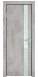 ШИ дверь DO-607 Бетон светлый/стекло Белое
