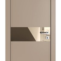 Дверь межкомнатная DO-509 Латте софт/зеркало Бронза