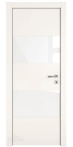 ШИ дверь DO-608 Сливки/стекло Белое