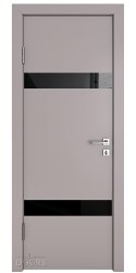 ШИ дверь DO-602 Серый бархат/стекло Черное