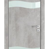 ШИ дверь DO-603 Бетон светлый/стекло Белое
